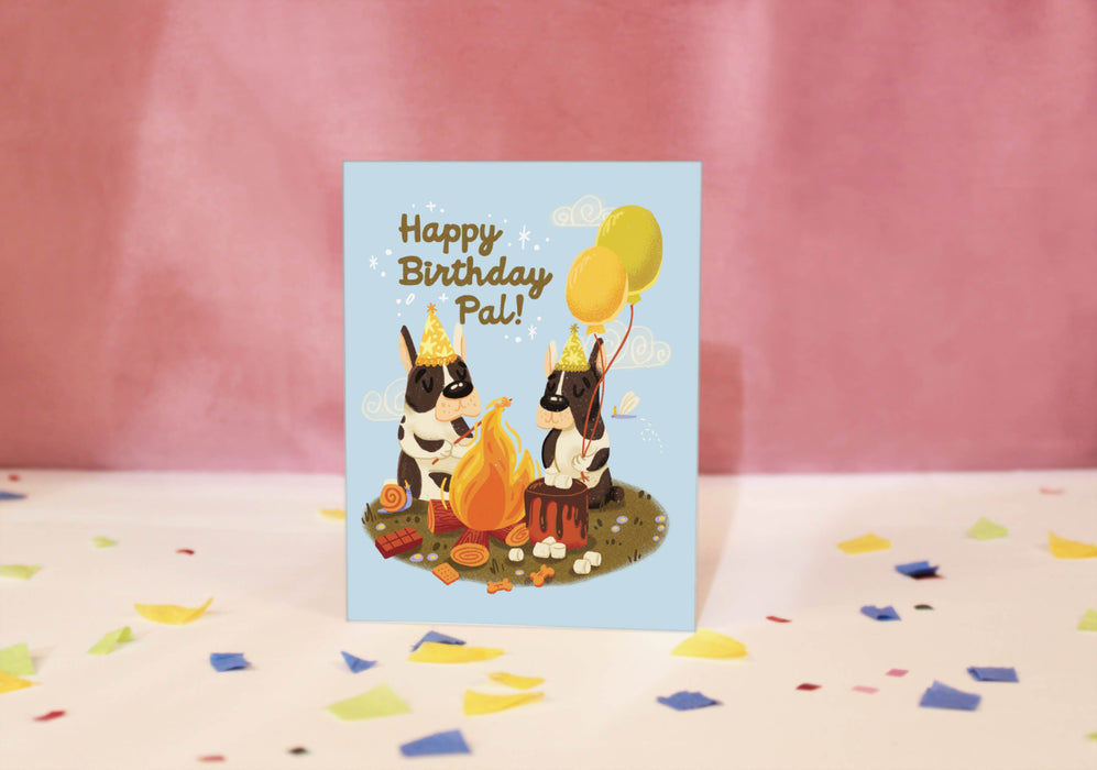 Happy Birthday Pal Campfire Dog Card
