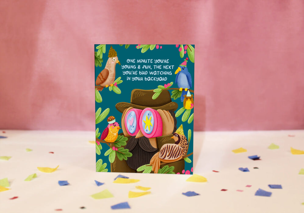 Happy Birthday Bird Watcher Birthday Card