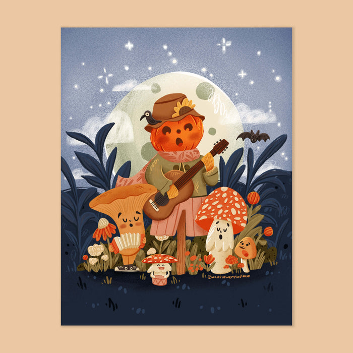 Harvest Moon Musical Mushrooms Art Prints