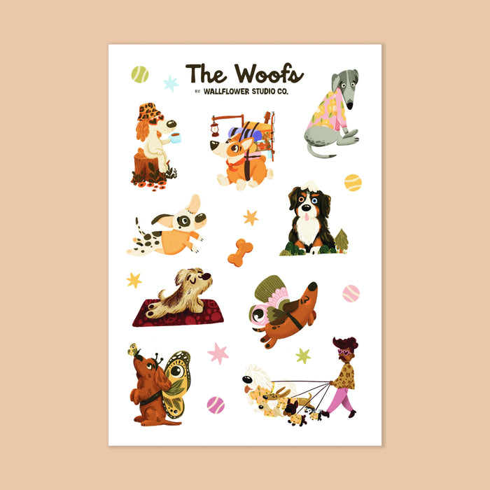 The Woofs Dog Character Sticker Sheet