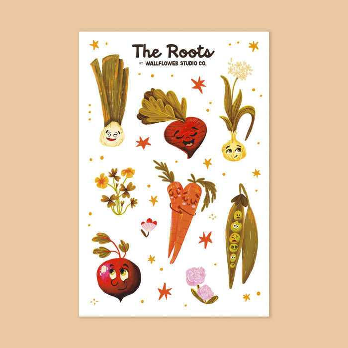 The Roots Vegetable Character Sticker Sheet