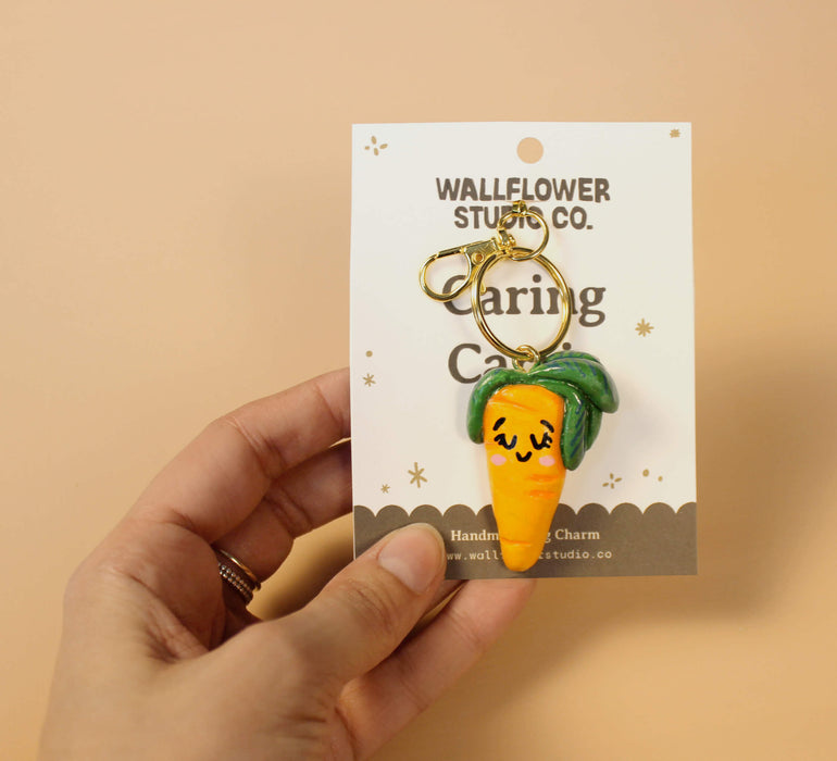 Handmade Carrie the Carrot Pod Bag Charm