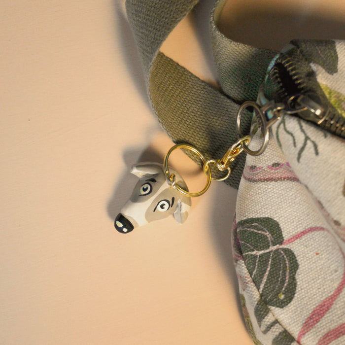 Handmade Frightened Fran Greyhound Bag Charm