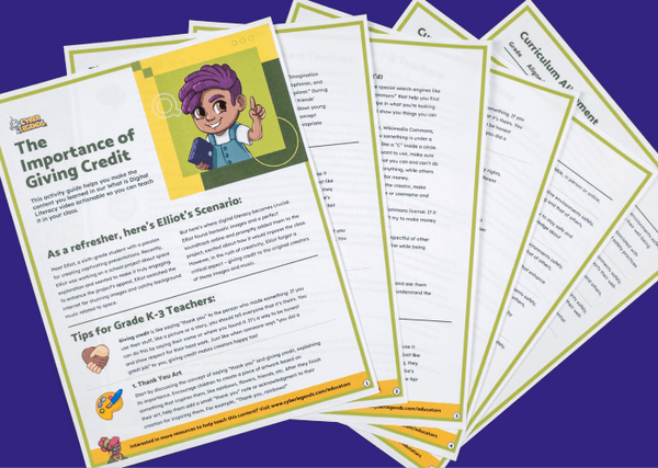 Educational materials on a blue background