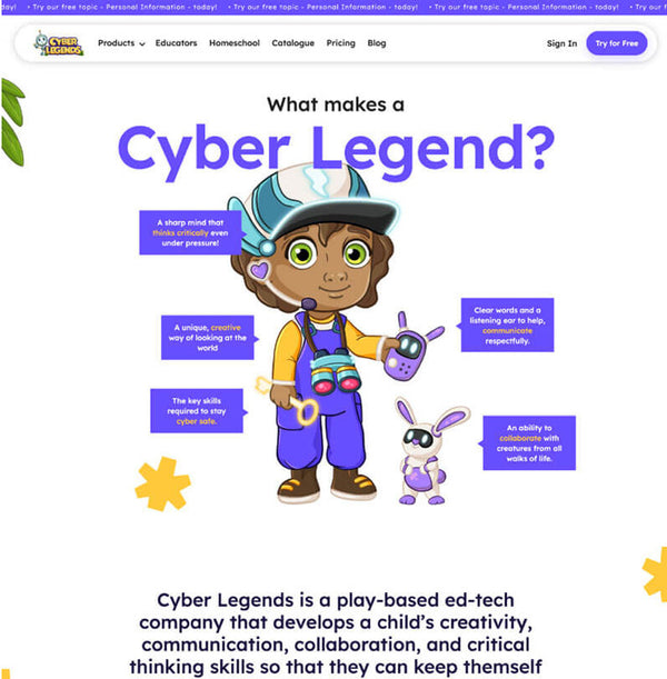 Hero area of a website 
