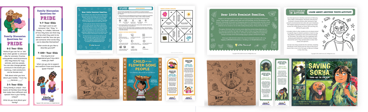 Collection of activities and  letters with books on a white background