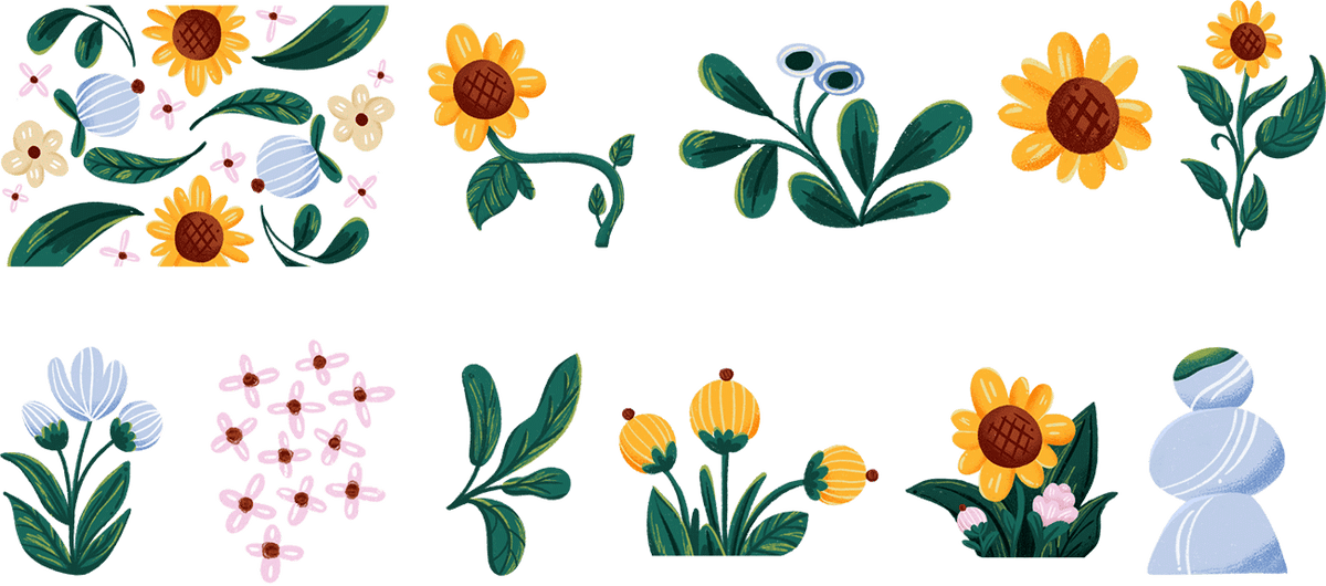 Illustrated floral collection