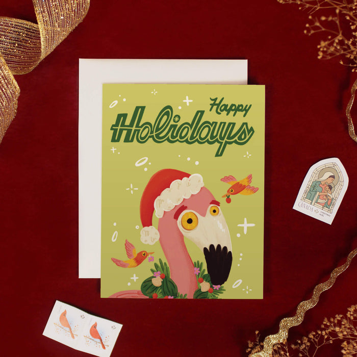 Holiday Flamingo Card