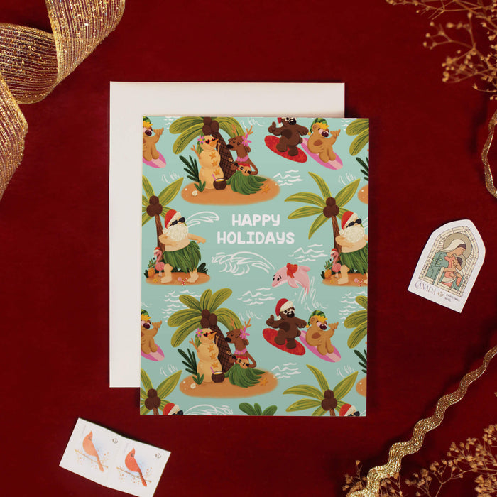 Surfing Christmas Card