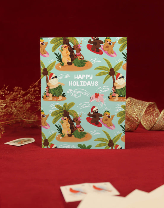 Surfing Christmas Card