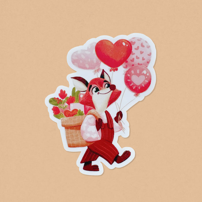 Delivery Fox Valentine Vinyl Sticker