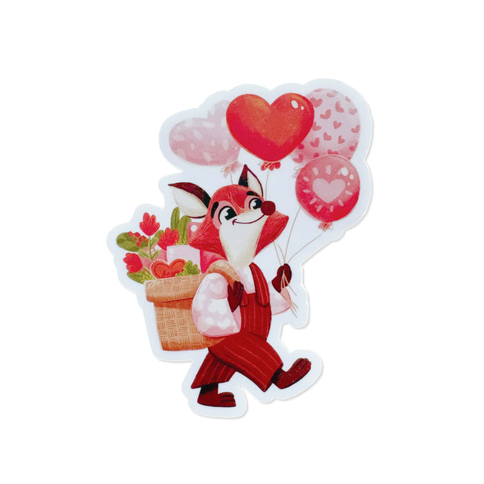 Delivery Fox Valentine Vinyl Sticker