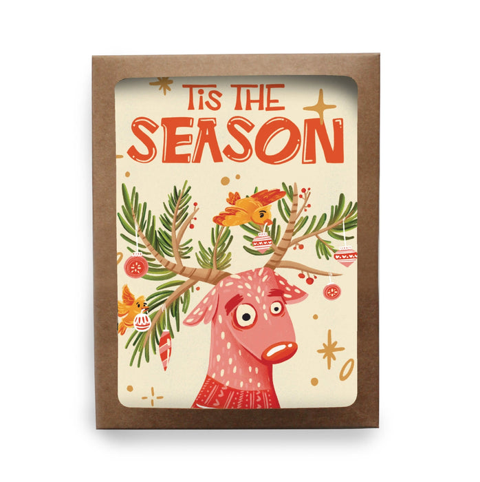 Festive Reindeer Holiday Boxed Set - 6 Greeting Card Set
