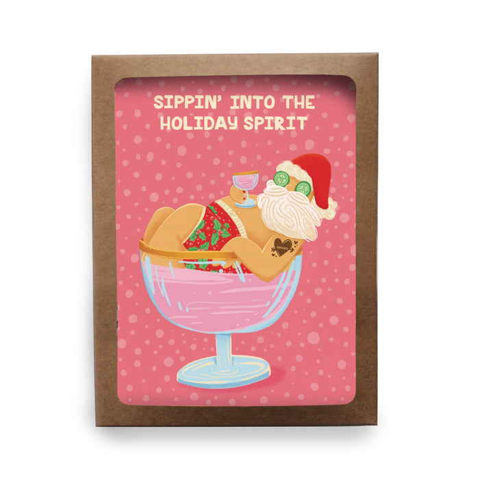 Sippin' Santa Holiday Boxed Set - 6 Greeting Card Set